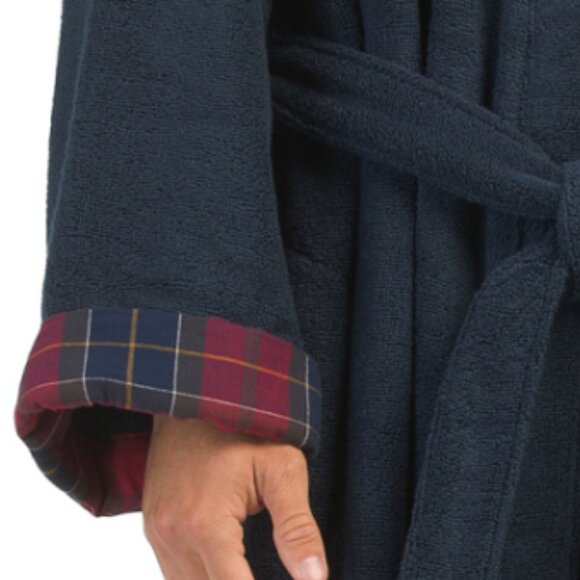 BARBOUR Cotton Tartan Trim Robe - Picture 3 of 3